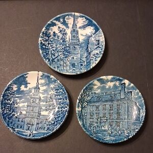 Liberty Blue Historic Colonial Scenes 4" Plates / Coasters